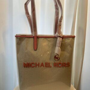 The Michael Kors Large Clear Vinyl Tote Bag NWT